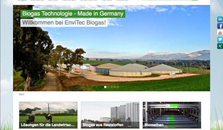 Neue Energie online – EnviTec Biogas im Web